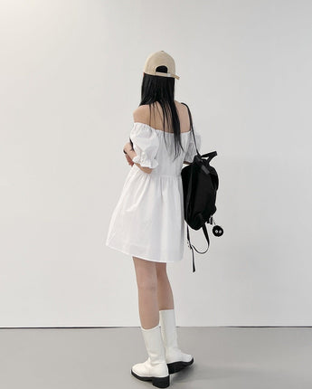 [MNEM] 2022SS韓国ファッションシャーリングパフワンピース - コクモト KOCUMOTO