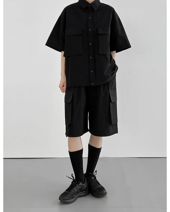 [MNEM]韓国ファッションポケットハーフパンツ（2color） - コクモト KOCUMOTO
