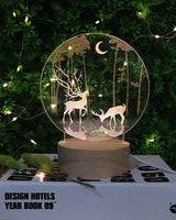 [moodmi] Acryl Full Moon/Crescent Moon- Mood Light/ Deer/ Tree クリスマス 睡眠灯 授乳灯 友達ギフト 誕生日プレゼント マニト 家 開業 - コクモト KOCUMOTO