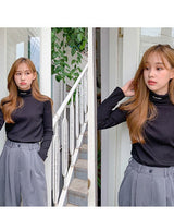 [muahmuah] [1+1割引] muah Stitch Turtleneck T-Shirt 3色 韓国人気 肝節期 韓国ファッション ストリートファッション 女性服 Tシャツ - コクモト KOCUMOTO