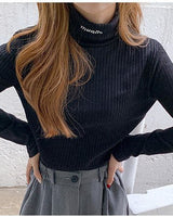 [muahmuah] [1+1割引] muah Stitch Turtleneck T-Shirt 3色 韓国人気 肝節期 韓国ファッション ストリートファッション 女性服 Tシャツ - コクモト KOCUMOTO