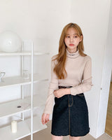 [muahmuah] [1+1割引] muah Stitch Turtleneck T-Shirt 3色 韓国人気 肝節期 韓国ファッション ストリートファッション 女性服 Tシャツ - コクモト KOCUMOTO