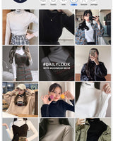 [muahmuah] [1+1割引] muah Stitch Turtleneck T-Shirt 3色 韓国人気 肝節期 韓国ファッション ストリートファッション 女性服 Tシャツ - コクモト KOCUMOTO