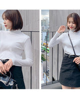 [muahmuah] [1+1割引] muah Stitch Turtleneck T-Shirt 3色 韓国人気 肝節期 韓国ファッション ストリートファッション 女性服 Tシャツ - コクモト KOCUMOTO