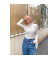 [muahmuah] [1+1割引] muah Stitch Turtleneck T-Shirt 3色 韓国人気 肝節期 韓国ファッション ストリートファッション 女性服 Tシャツ - コクモト KOCUMOTO