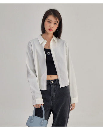 [muahmuah] [1+1]Square Neck Cropped Long sleeve T-shirt 5色 韓国人気 女性服 - コクモト KOCUMOTO