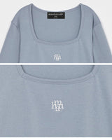 [muahmuah] [1+1]Square Neck Cropped Long sleeve T-shirt 5色 韓国人気 女性服 - コクモト KOCUMOTO