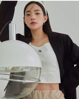 [muahmuah] [1+1]Square Neck Cropped Long sleeve T-shirt 5色 韓国人気 女性服 - コクモト KOCUMOTO