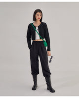 [muahmuah] [1+1]Square Neck Cropped Long sleeve T-shirt 5色 韓国人気 女性服 - コクモト KOCUMOTO