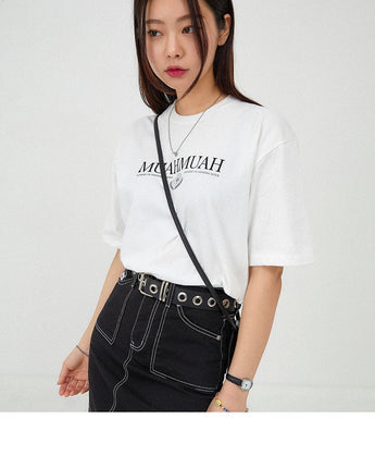 [muahmuah] muah LAUREL ONE POINT HALF T-SHIRT 4色 FREE デイリー - コクモト KOCUMOTO