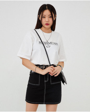 [muahmuah] muah LAUREL ONE POINT HALF T-SHIRT 4色 FREE デイリー - コクモト KOCUMOTO