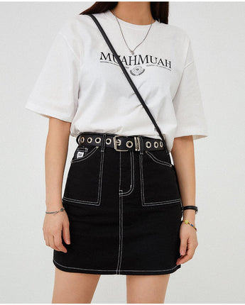 [muahmuah] muah LAUREL ONE POINT HALF T-SHIRT 4色 FREE デイリー - コクモト KOCUMOTO