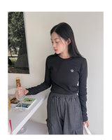 [muahmuah] muah Stitch Logo Soft Long Sleeve [5色] 新商品 韓国人気 女性服 ストリートファッション 夏ファッション - コクモト KOCUMOTO