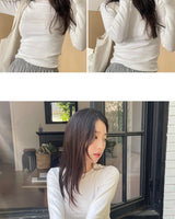 [muahmuah] Slim Fit Regular Long Sleeve T-Shirt 2色 FREE 新商品 韓国人気 女性服 ストリートファッション 夏ファッション - コクモト KOCUMOTO