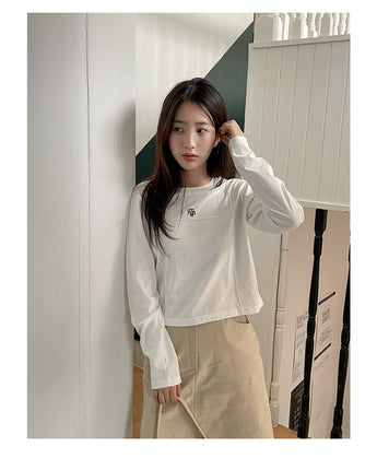 [muahmuah] Stitch Line Crop T-shirt 3色 FREE新商品 韓国人気 女性服 ストリートファッション 夏ファッション - コクモト KOCUMOTO