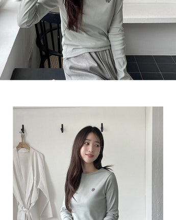 [muahmuah] Stitch round long-sleeved T-shirt 5色 FREE 新商品 韓国人気 女性服 ストリートファッション 夏ファッション - コクモト KOCUMOTO