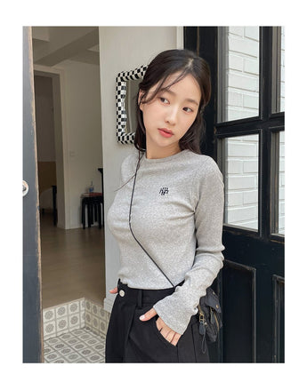 [muahmuah] Stitch round long-sleeved T-shirt 5色 FREE 新商品 韓国人気 女性服 ストリートファッション 夏ファッション - コクモト KOCUMOTO