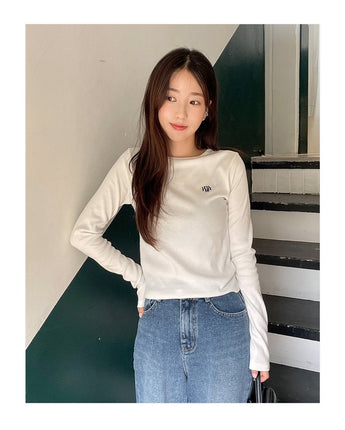 [muahmuah] Stitch round long-sleeved T-shirt 5色 FREE 新商品 韓国人気 女性服 ストリートファッション 夏ファッション - コクモト KOCUMOTO