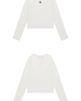 [muahmuah] Stitch U-neck Cotton Span Long Sleeve 5色 新商品 韓国人気 肝節期 女性服 - コクモト KOCUMOTO