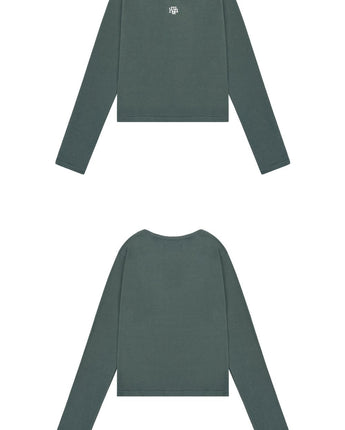 [muahmuah] Stitch U-neck Cotton Span Long Sleeve 5色 新商品 韓国人気 肝節期 女性服 - コクモト KOCUMOTO