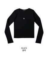 [muahmuah] Stitch U neck Long-sleeve T-shirt 4色 FREE新商品 韓国人気 女性服 ストリートファッション 夏ファッション - コクモト KOCUMOTO