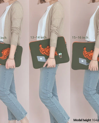 [MUZIK TIGER] Lazy tiger Laptop / Tablet Pouch / 9.7-17inch - コクモト KOCUMOTO