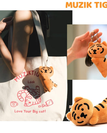 [MUZIK TIGER] Lying Tiger Doll Keyring バッグ キーホルダー 人形 キャラクター 無職タイガー - コクモト KOCUMOTO