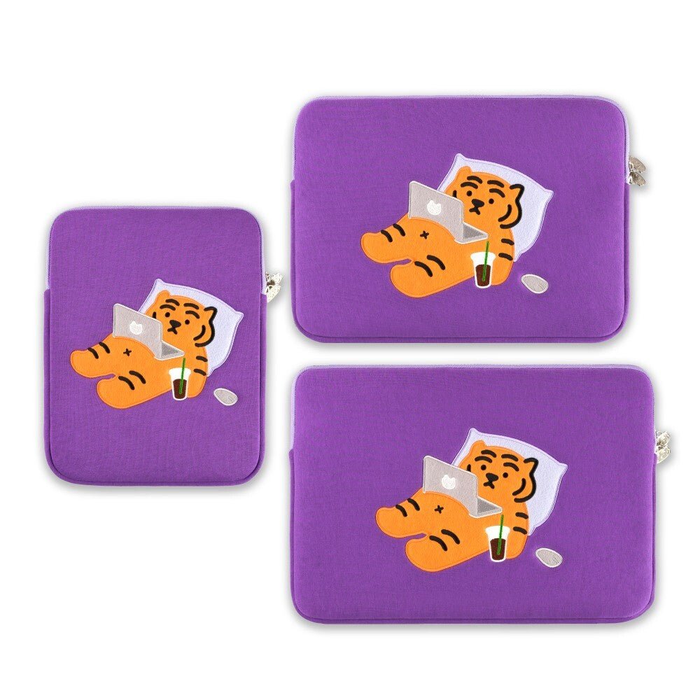 [MUZIK TIGER] Stay home tiger Laptop / Tablet Pouch / 9.7-16inch - コクモト KOCUMOTO