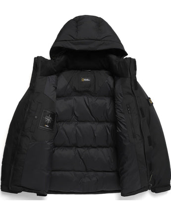 [NATIONAL GEOGRAPHIC] Dugong hooded short duck down jumper_ CARBON BLACK (N234UDW902) グースダウン - コクモト KOCUMOTO