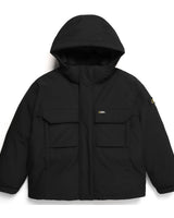 [NATIONAL GEOGRAPHIC] Dugong hooded shorts Chest pocket duck down jumper _ CARBON BLACK (N234UDW901) グースダウン - コクモト KOCUMOTO
