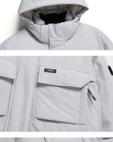 [NATIONAL GEOGRAPHIC] Dugong hooded shorts Chest pocket duck down jumper _ ICE GREY (N234UDW901) グースダウン - コクモト KOCUMOTO