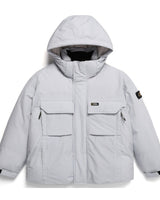 [NATIONAL GEOGRAPHIC] Dugong hooded shorts Chest pocket duck down jumper _ ICE GREY (N234UDW901) グースダウン - コクモト KOCUMOTO