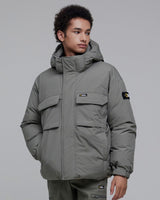 [NATIONAL GEOGRAPHIC] Dugong hooded shorts Chest pocket duck down jumper _ LICHEN KHAKI (N234UDW901) グースダウン - コクモト KOCUMOTO