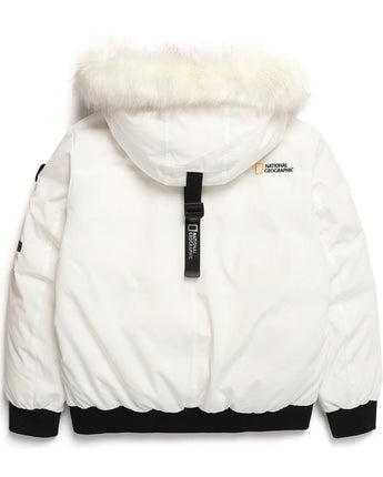 [NATIONAL GEOGRAPHIC] Men's Taruga fur trim hoodie down jumper _ IVORY (N234MDW930)グースダウン - コクモト KOCUMOTO