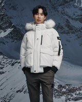 [NATIONAL GEOGRAPHIC] Men's Taruga fur trim hoodie down jumper _ IVORY (N234MDW930)グースダウン - コクモト KOCUMOTO