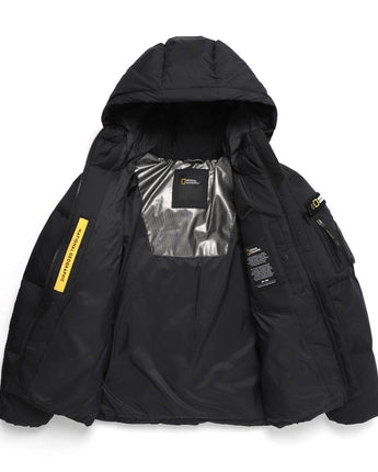 [NATIONAL GEOGRAPHIC] Women's Golden Mole short length goose down hoodie jumper_ CARBON BLACK (N234WDW820) - コクモト KOCUMOTO