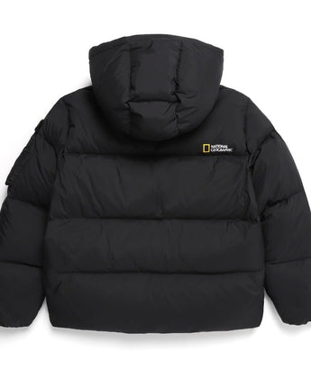 [NATIONAL GEOGRAPHIC] Women's Golden Mole short length goose down hoodie jumper_ CARBON BLACK (N234WDW820) - コクモト KOCUMOTO