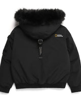 [NATIONAL GEOGRAPHIC] Women's Taruga fur trim hoodie down jumper _ CARBON BLACK (N234WDW930) グースダウン - コクモト KOCUMOTO