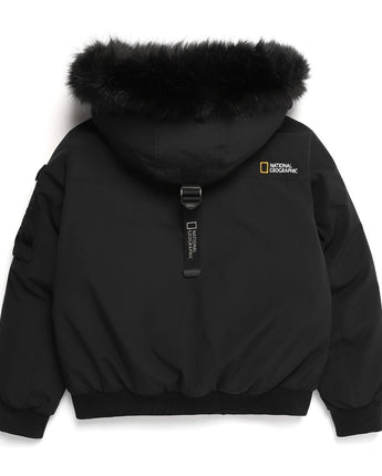 [NATIONAL GEOGRAPHIC] Women's Taruga fur trim hoodie down jumper _ CARBON BLACK (N234WDW930) グースダウン - コクモト KOCUMOTO