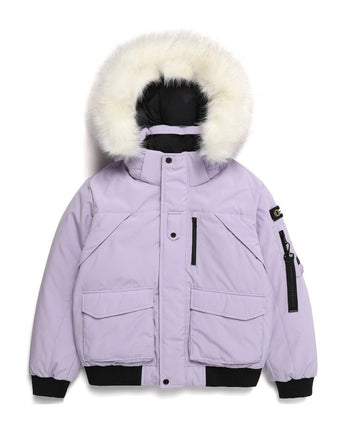 [NATIONAL GEOGRAPHIC] Women's Taruga fur trim hoodie down jumper _ LAVENDER (N234WDW930) グースダウン - コクモト KOCUMOTO