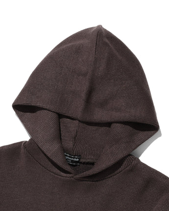 [NICE GHOST CLUB] 2023F/W Three Stars logo knit hoodie BROWN - コクモト KOCUMOTO