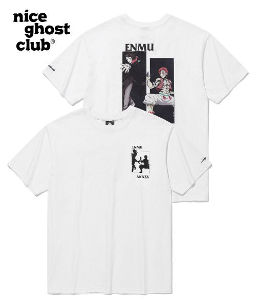 [NICE GHOST CLUB] 鬼滅の刃_ENMU vs AKAZA TEE [WHITE] - コクモト KOCUMOTO