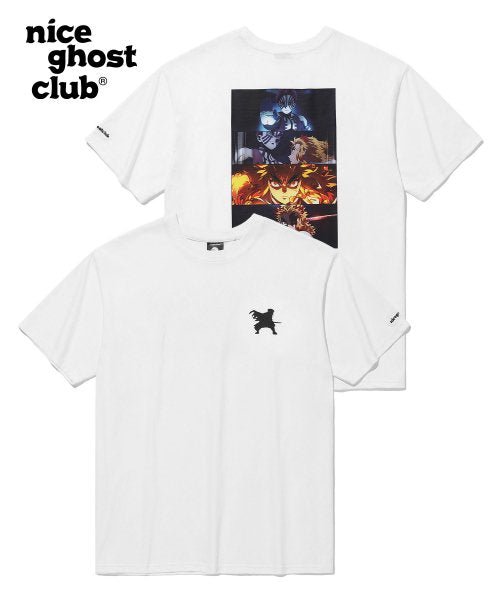 [NICE GHOST CLUB] 鬼滅の刃_RENGOKU vs AKAZA TEE [WHITE] - コクモト KOCUMOTO