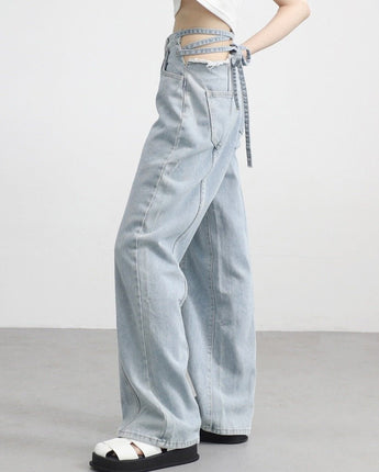 [NONCODE] Pelly bag strap denim Pants 韓国人気 ストリートファッション - コクモト KOCUMOTO