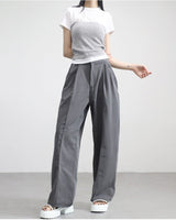 [NONCODE] Riffon stitch button slacks 2色 韓国人気 男女共用 ストリートファッション - コクモト KOCUMOTO