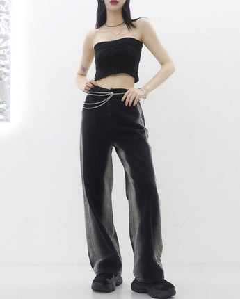 [NONCODE] Taran side washed denim Pants 韓国人気 ストリートファッション - コクモト KOCUMOTO
