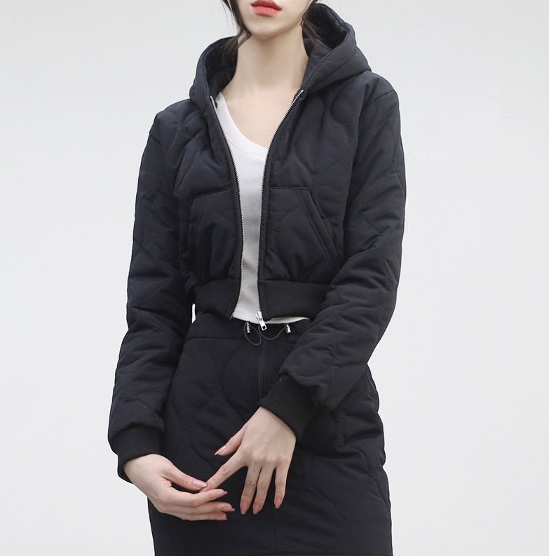 [NONCODE] Twozen padding hood zip-up _ BLACK 女性服 ストリートファッション - コクモト KOCUMOTO