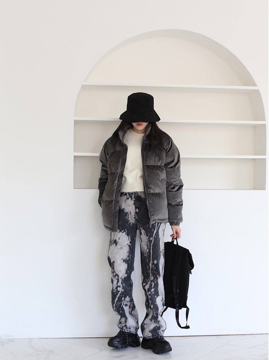 [NONCODE](Unisex) Chen velvet padding _ GRAY デイリー カップルアイテム - コクモト KOCUMOTO