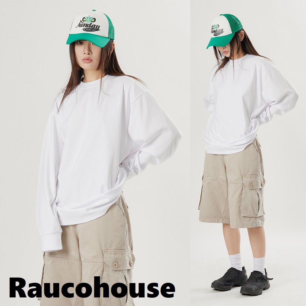 [Raucohouse] [韓国ファッション]プレーンレイヤードコットンロングスリーブ - コクモト KOCUMOTO