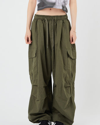 [Raucohouse] Balloon Wide Big Cargo Pocket Banding Pants 3色 (UNISEX) - コクモト KOCUMOTO